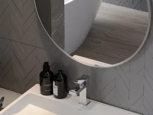 MEXEN - Loft zrkadlo 100, nerezový rám 9850-100-100-000-10