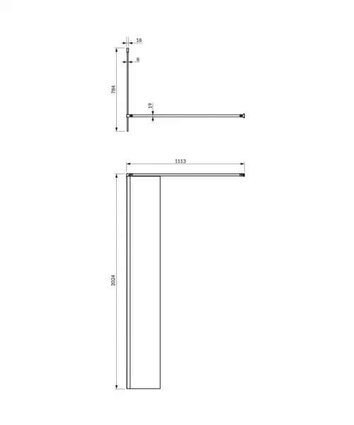 OMNIRES - MARINA walk-in, 80 cm čierna mat / transparent /BLMTR/ DNR80XBLTR