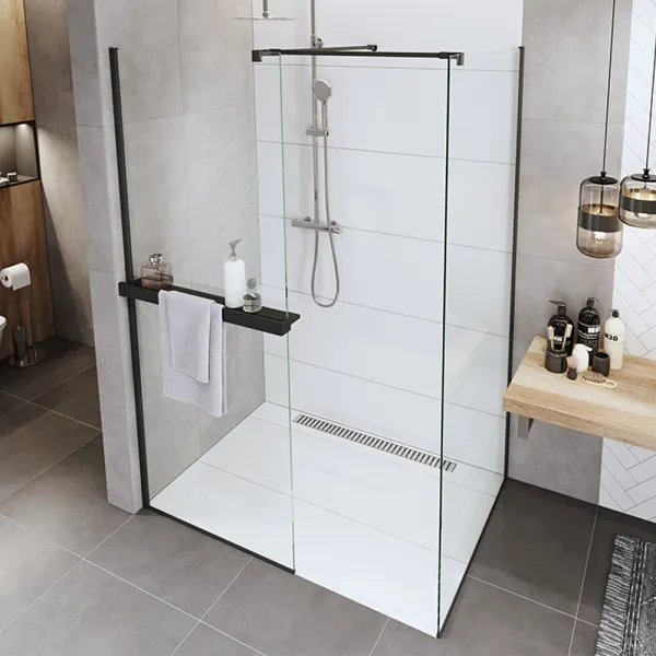 Mereo Polička k WALK IN, 120 cm, čierny ALU CK10620PB