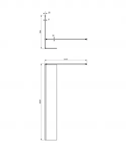 OMNIRES - MARINA walk-in, 100 cm čierna mat / transparent /BLMTR/ DNR10XBLTR