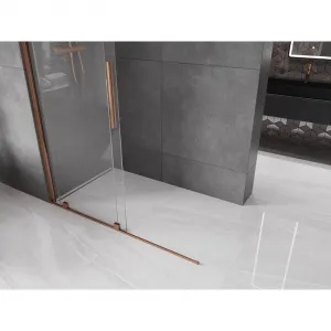 MEXEN/S - Velár posuvné sprchové dvere Walk-in 150, transparent, ružové zlato 871-150-000-03-60