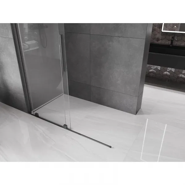 MEXEN/S - Velár posuvné sprchové dvere Walk-in 150, transparent, grafit kartáčovaná 871-150-000-03-66