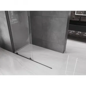 MEXEN/S - Velár posuvné sprchové dvere Walk-in 150, transparent, grafit kartáčovaná 871-150-000-03-66