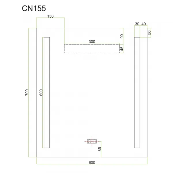 Mereo Zrkadlo 60x70 cm s LED osvetlením a odhmlievaním CN155