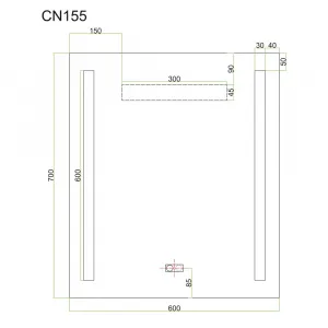 Mereo Zrkadlo 60x70 cm s LED osvetlením a odhmlievaním CN155