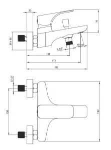 DEANTE - Hiacynt čierna - Vaňová batéria BQH_N10M