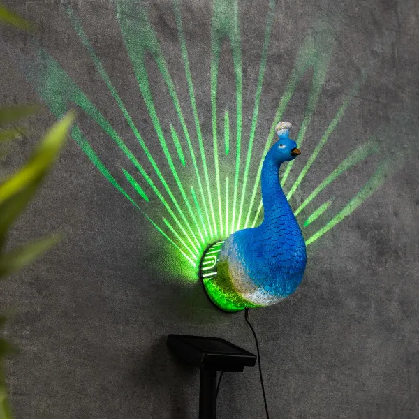Haushalt International LED Solární nástěnná dekorace Páv