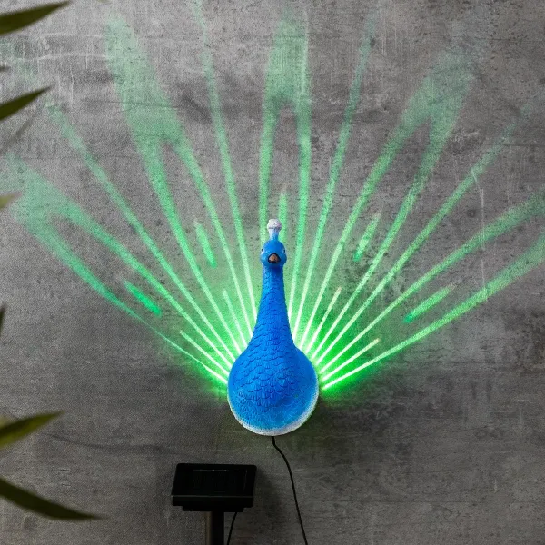 Haushalt International LED Solární nástěnná dekorace Páv
