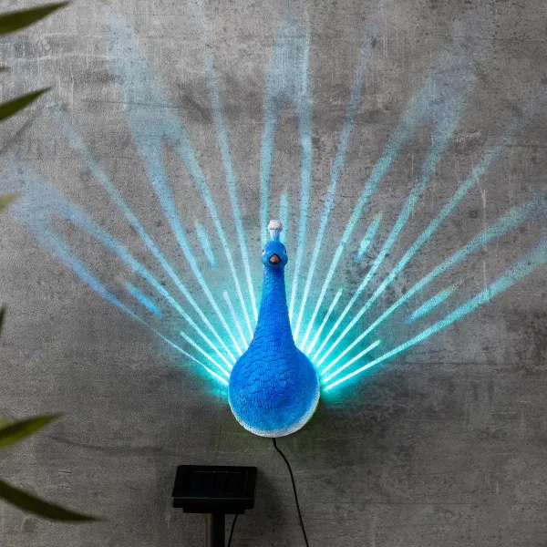 Haushalt International LED Solární nástěnná dekorace Páv