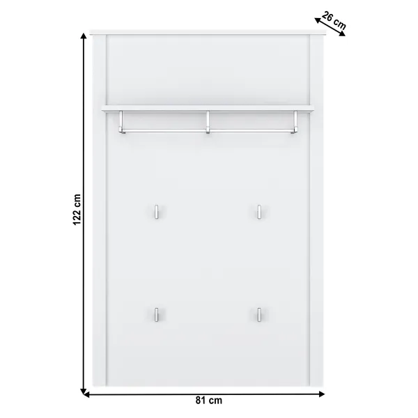 KONDELA Olje 80 vešiakový panel biela