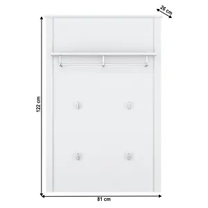 KONDELA Olje 80 vešiakový panel biela