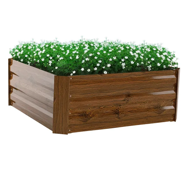 KONDELA Nonky Typ 3 kovový vyvýšený záhon hnedá