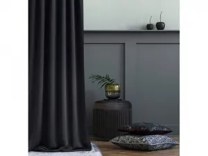 Luxusnýčiernyjednofarebnýzávesnakruhy140x280cm