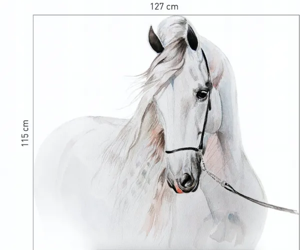Krásnanálepkanastenusmotívombielehokoňa115x127cm 115 x 127 cm 45989_98546 biela Zvířátka