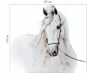 Krásnanálepkanastenusmotívombielehokoňa115x127cm 115 x 127 cm 45989_98546 biela Zvířátka
