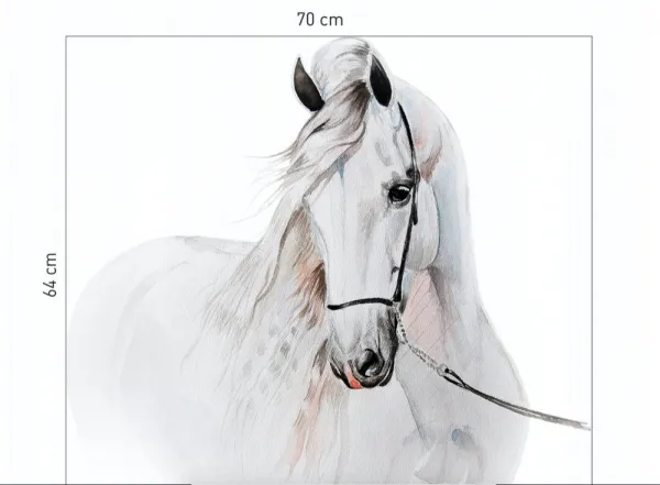 Krásnanálepkanastenusmotívombielehokoňa115x127cm 115 x 127 cm 45989_98546 biela Zvířátka
