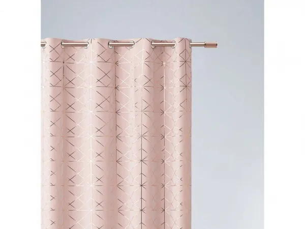 Elegantnýpúdrovoružovýzávessjemnýmzlatýmvzoromsozavesnímnakruhy140x260cm