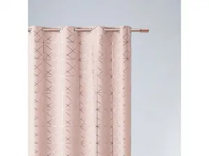 Elegantnýpúdrovoružovýzávessjemnýmzlatýmvzoromsozavesnímnakruhy140x260cm