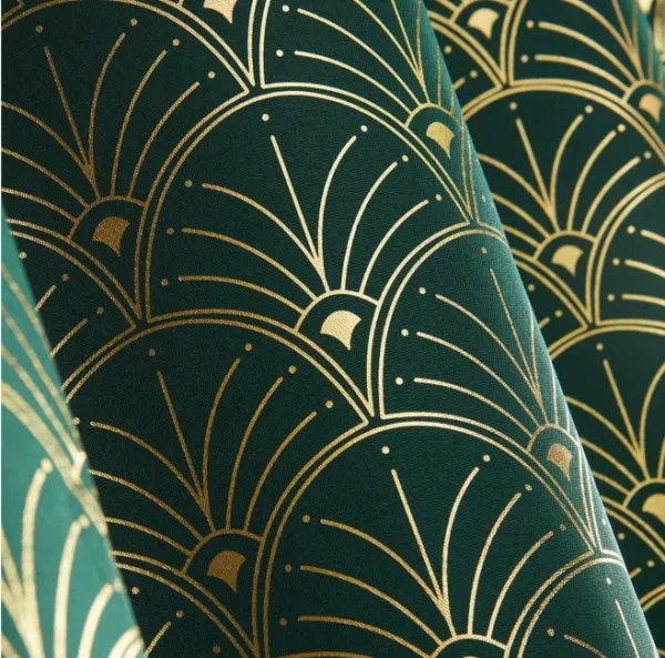 Smaragdovývzorovanýzáves140x250cm