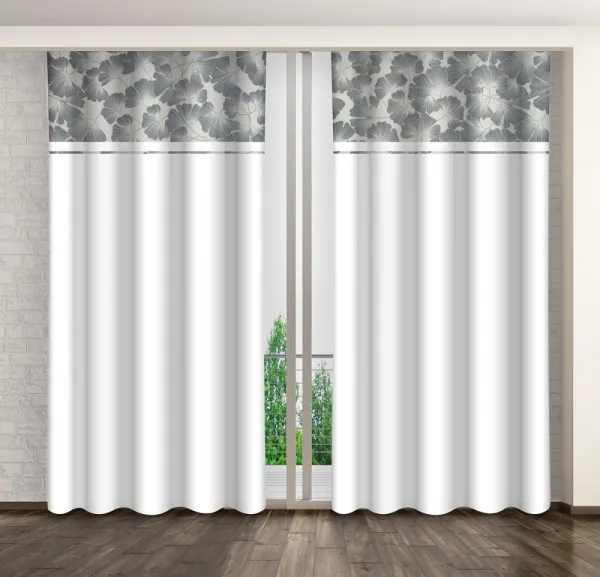 BieleelegantnézávesysovzoromlistiaŠírka:140cm|Dĺžka:250cm
