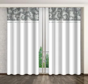BieleelegantnézávesysovzoromlistiaŠírka:140cm|Dĺžka:250cm