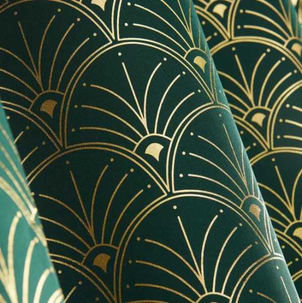 Modernýsmaragdovýzdobenýzáves140x280cm