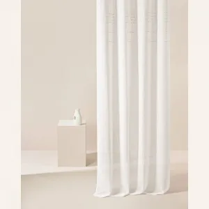 ModernákrémovázáclonaMarisasostriebornýmipriechodkami200x250cm