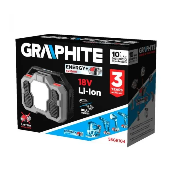 SieťovérádioEnergy+18VLi-lonbatéria58GE104GRAPHITEbezbatérie