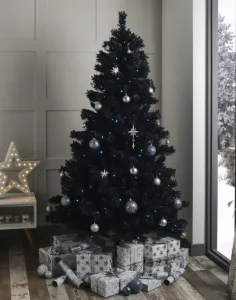 Čiernyvianočnýstromčeksozdobením220cm56309