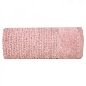 BavlnenáosuškaGLORYvružovejfarbesvelúrovýmokrajomprešitálesklouniťouŠírka:50cm|Dĺžka:90cm