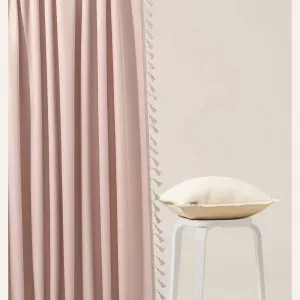 PúdrovoružovýzávesLaranariasiacupáskusostrapcami140x250cm