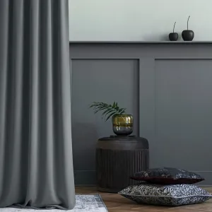 Modernýtmavosivýzávesdarkgreynakruhy140x260cm