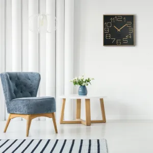 Dizajnovénástenéhodinyvkombináciidrevaačiernejfarby40cm45855