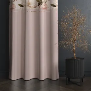 DekoračnýzávesvpúdrovoružovejfarbesjemnýmvzorompivóniiŠírka:160cm|Dĺžka:270cm(vsade1kus)