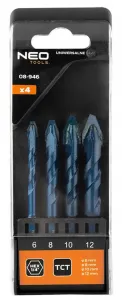 SadauniverzálnychvrtákovHEX–4ks(6,8,10,12mm)