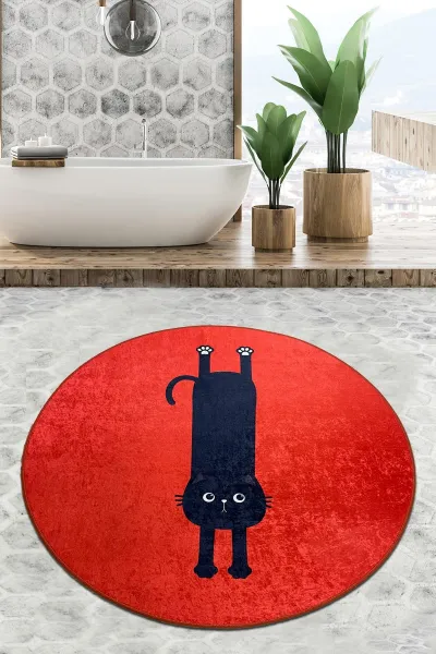 L'essentiel Kúpeľňový koberec KITTY 100 cm červený