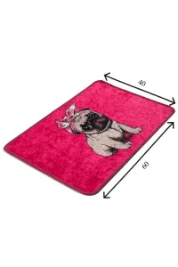 L'essentiel Kúpeľňová predložka Pug DJT 40x60 ružová