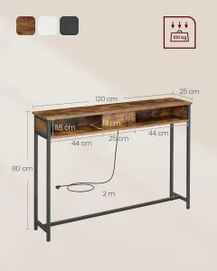 SONGMICS Konzolový stolík VASAGLE vstupná hala hnedý