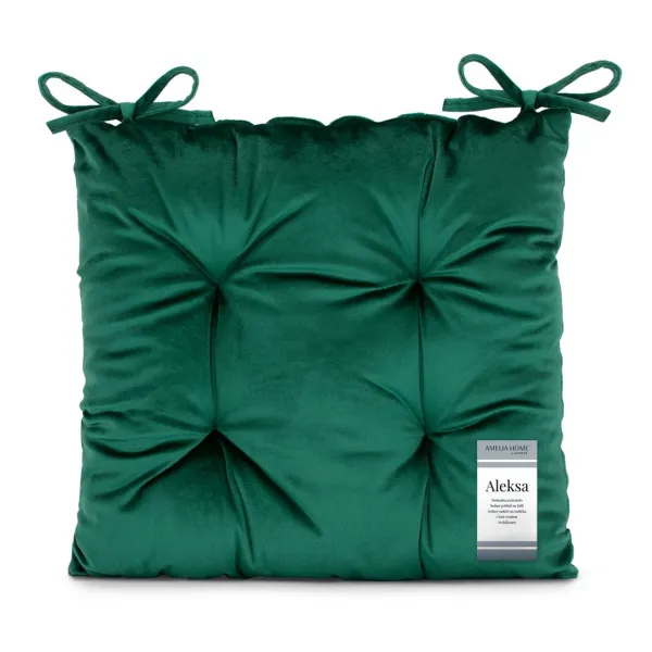 AmeliaHome Podsedák na stoličku Aleksa tmavozelená, veľkosť 40x40