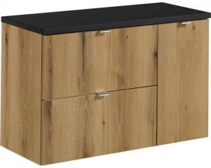 Comad Kúpeľňová zostava Nova Oak 90 cm so skrinkami dub coast evoke/čierna