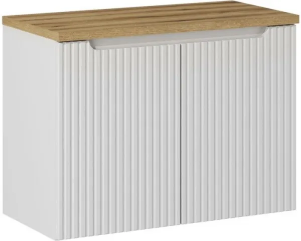 Comad Kúpeľňová zostava Nova White 80 cm so skrinkami a umývadlom biela/dub evokujúci