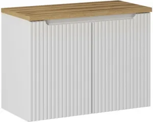 Comad Kúpeľňová zostava Nova White 80 cm so skrinkami a umývadlom biela/dub evokujúci