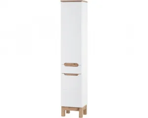 Comad Kúpeľňová zostava Bali so zápustným umývadlom a skrinkami 60 cm biela/dub votan
