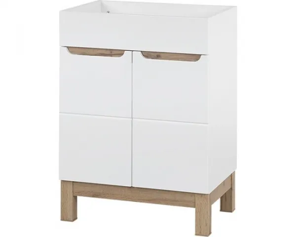 Comad Kúpeľňová zostava Bali so zápustným umývadlom a skrinkami 60 cm biela/dub votan