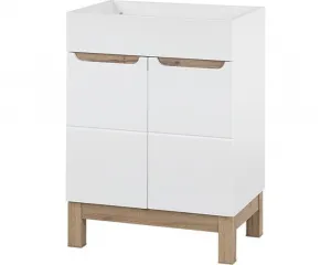 Comad Kúpeľňová zostava Bali so zápustným umývadlom a skrinkami 60 cm biela/dub votan