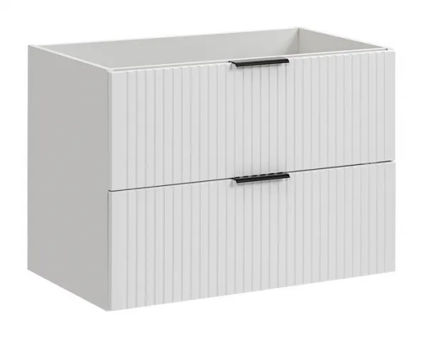 Comad Kúpeľňová zostava Casad 80 cm s umývadlom, skrinkami a zrkadlom biela/dub wotan