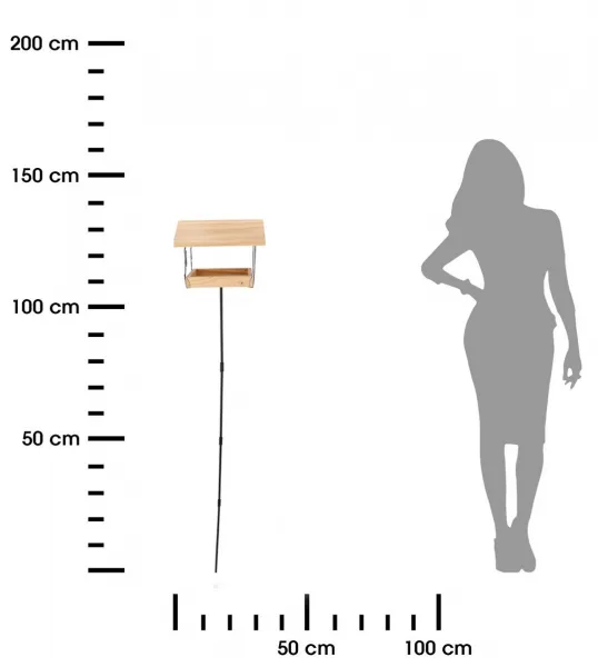 Esschert Design Krmítko pre vtáky AILIN 131 cm hnedé