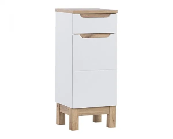 Comad Kúpeľňová zostava Bali 80 cm so zápustným umývadlom, skrinkami a zrkadlom biela/dub wotan