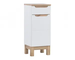 Comad Kúpeľňová zostava Bali 80 cm so zápustným umývadlom, skrinkami a zrkadlom biela/dub wotan