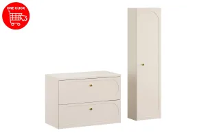 Comad Kúpeľňová zostava s doskou a skrinkami Donna 80 cm piesková